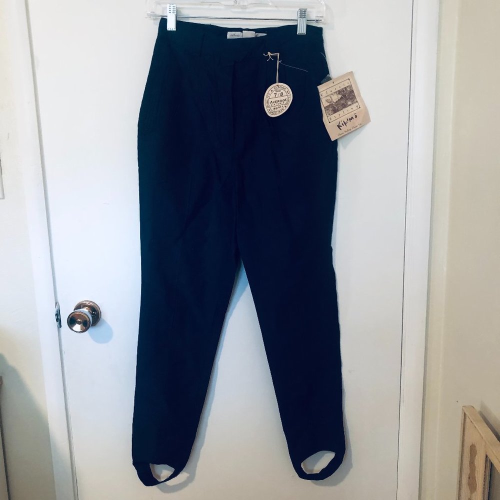 KIKOMO Classic Indigo Blue equestrian stirrup pants NWT 7/8